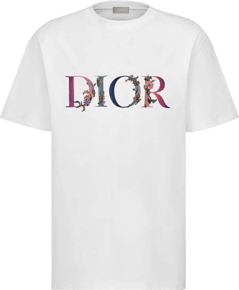 dior white flower t shirt|christian dior luxury shirt.